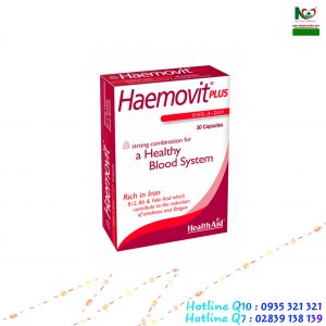HealthAid  HAEMOVIT PLUS – Viên uống bổ máu với Fe, Vit B6, Vit B9, Vit B12