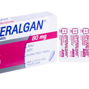 Thuốc Efferalgan 80mg – Viên đặt giảm đau, hạ sốt cho bé từ 5-10kg